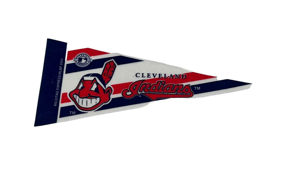 Vtg Cleveland Chief Wahoo FACE 04 MLB MINI Pennant 9in x4in RARE Banner Baseball